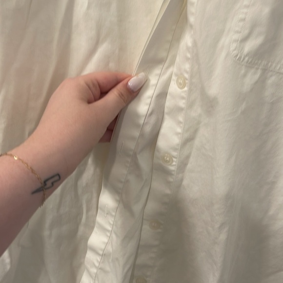 lafayette 148 cotton button up top medium - Picture 4 of 8